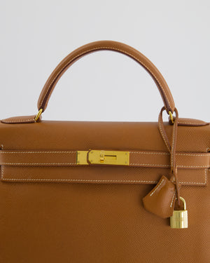 *FIRE PRICE* Hermès Vintage Kelly 32 in Gold Epsom Leather with Gold Hardware