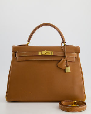 *FIRE PRICE* Hermès Vintage Kelly 32 in Gold Epsom Leather with Gold Hardware