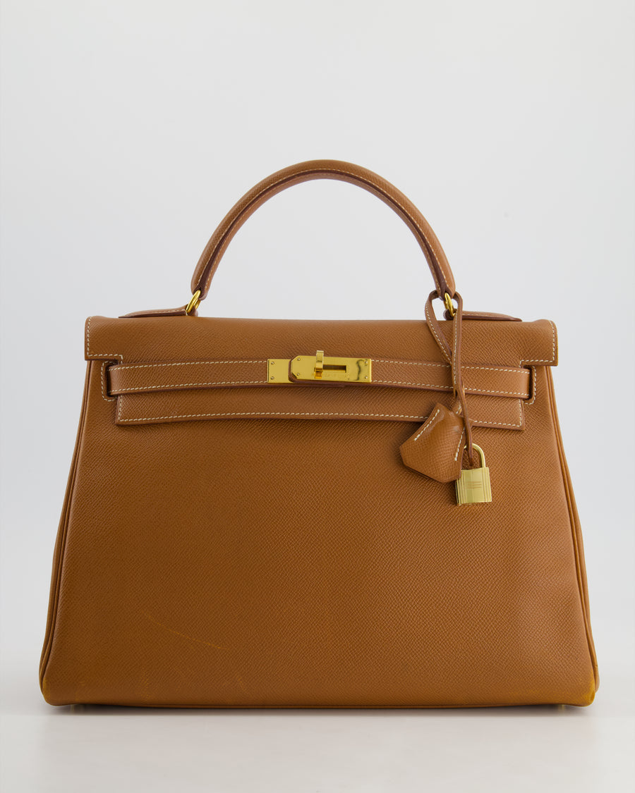 *FIRE PRICE* Hermès Vintage Kelly 32 in Gold Epsom Leather with Gold Hardware