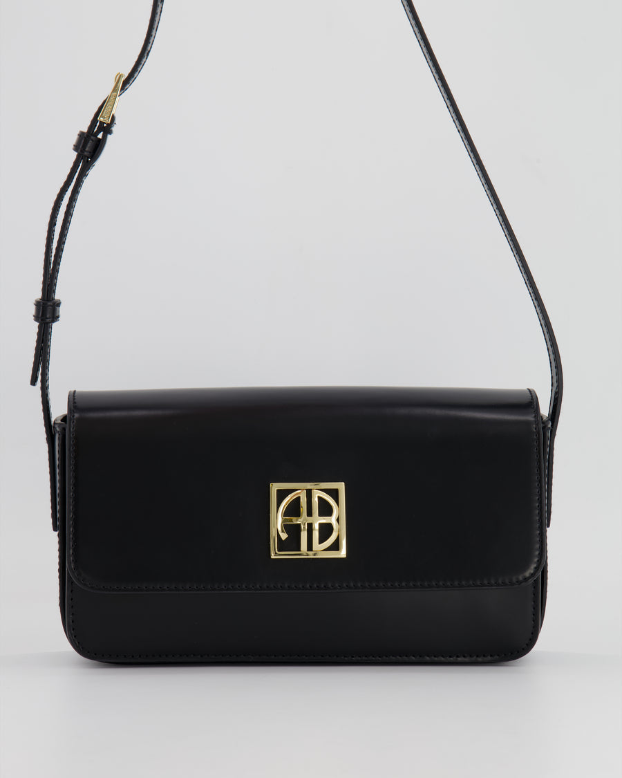 Anine Bing Black Leather Elly Bag with Gold Hardware RRP £670