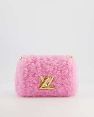 Louis Vuitton Candy Pink Shearling LV Twist PM Bag with Gold Hardware