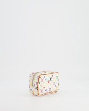 Louis Vuitton Murakami White and Multicolour Mini Pouch with Gold Hardware