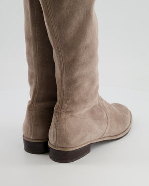 Stuart Weitzman Taupe Suede Leather Lowland Boots Size EU 37 RRP £650