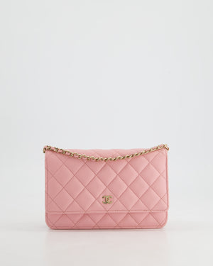 *HOT* Chanel Bubblegum Pink Wallet on Chain Bag in Caviar Leather with Champagne Gold Hardware