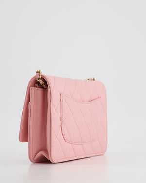 *HOT* Chanel Bubblegum Pink Wallet on Chain Bag in Caviar Leather with Champagne Gold Hardware