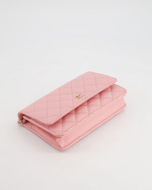 *HOT* Chanel Bubblegum Pink Wallet on Chain Bag in Caviar Leather with Champagne Gold Hardware