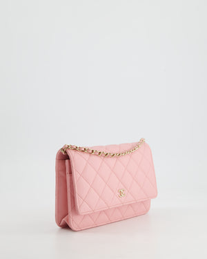 *HOT* Chanel Bubblegum Pink Wallet on Chain Bag in Caviar Leather with Champagne Gold Hardware