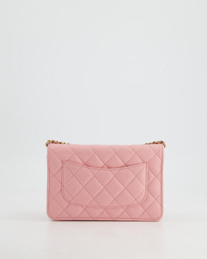 *HOT* Chanel Bubblegum Pink Wallet on Chain Bag in Caviar Leather with Champagne Gold Hardware