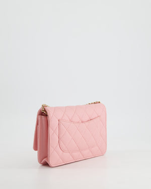 *HOT* Chanel Bubblegum Pink Wallet on Chain Bag in Caviar Leather with Champagne Gold Hardware