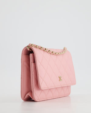 *HOT* Chanel Bubblegum Pink Wallet on Chain Bag in Caviar Leather with Champagne Gold Hardware