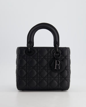 Christian Dior Black Small Lady Dior Bag In Ultramatte Cannage Calfskin Leather with Black Hardware RRP £4,900