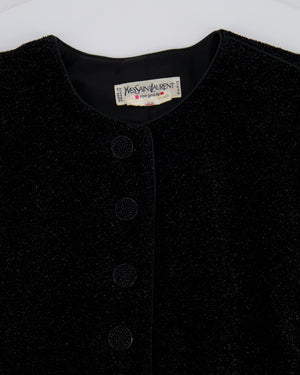 Yves Saint Laurent Black Embellished Jacket with Buttons Detailing Size FR 44 (UK 16)