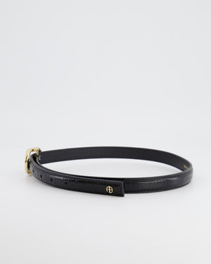 Anine Bing Black Embossed Mara Belt with Gold Details Size XS/S RRP £195