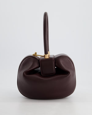 Gabriella Hearst Demi Bag In Bordeaux Lambskin Leather With Rose Gold Hardware