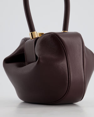 Gabriella Hearst Demi Bag In Bordeaux Lambskin Leather With Rose Gold Hardware