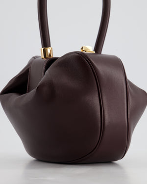 Gabriella Hearst Demi Bag In Bordeaux Lambskin Leather With Rose Gold Hardware