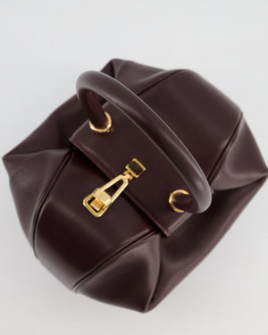 Gabriella Hearst Demi Bag In Bordeaux Lambskin Leather With Rose Gold Hardware