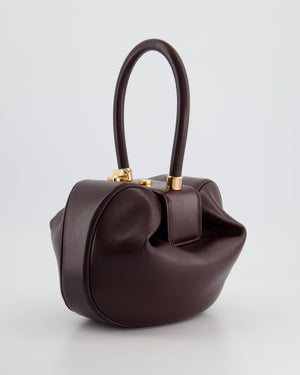 Gabriella Hearst Demi Bag In Bordeaux Lambskin Leather With Rose Gold Hardware