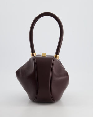 Gabriella Hearst Demi Bag In Bordeaux Lambskin Leather With Rose Gold Hardware