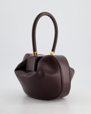 Gabriella Hearst Demi Bag In Bordeaux Lambskin Leather With Rose Gold Hardware