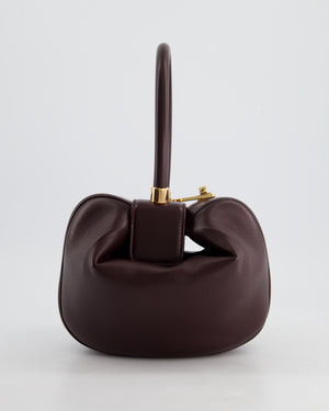 Gabriella Hearst Demi Bag In Bordeaux Lambskin Leather With Rose Gold Hardware