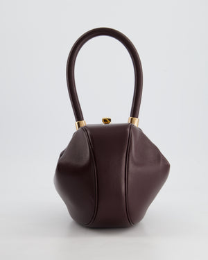 Gabriella Hearst Demi Bag In Bordeaux Lambskin Leather With Rose Gold Hardware