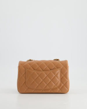 Chanel Caramel Mini Rectangular Classic Flap Bag with Champagne Gold Hardware