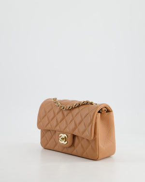 Chanel Caramel Mini Rectangular Classic Flap Bag with Champagne Gold Hardware