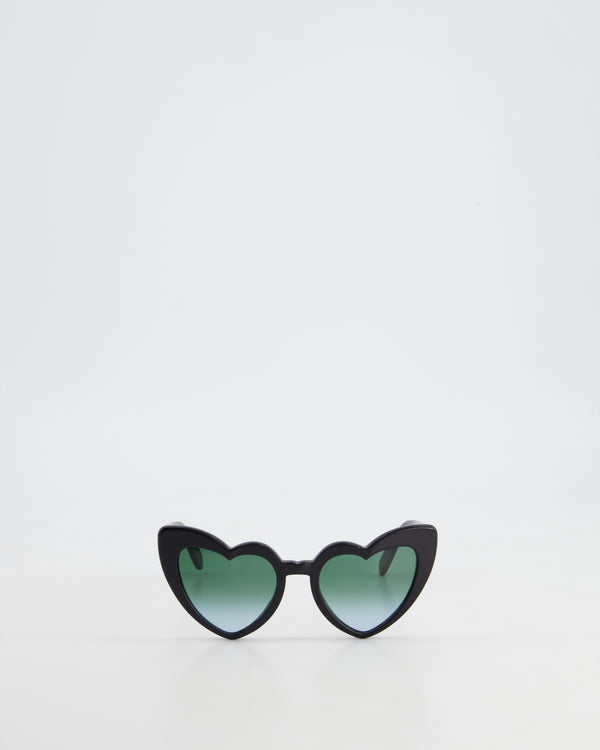 Saint Laurent Black Lou Lou Heart Shaped Sunglasses