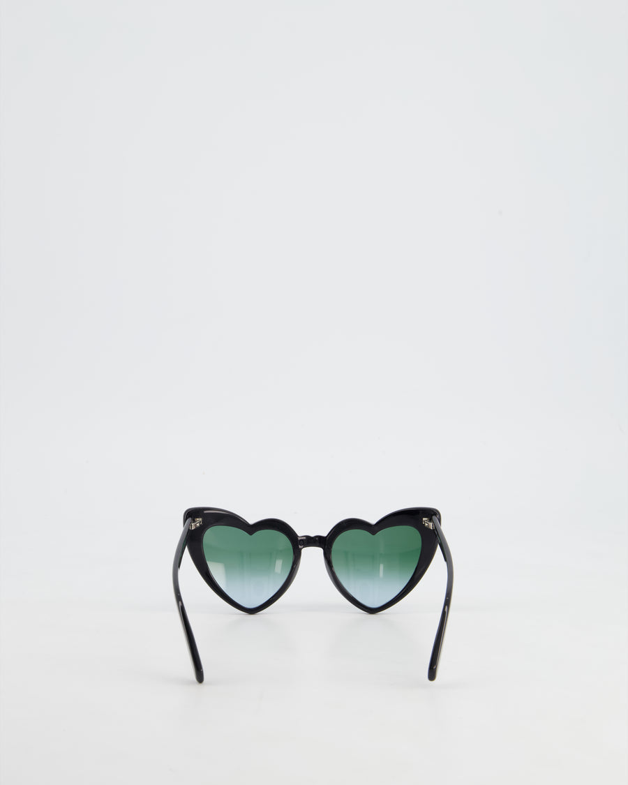 Saint Laurent Black Lou Lou Heart Shaped Sunglasses