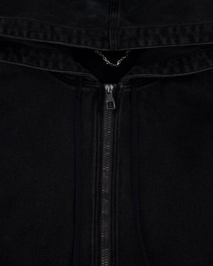 Louis Vuitton Menswear Washed Black Zip Denim Hoody Size FR 44 (UK 34)