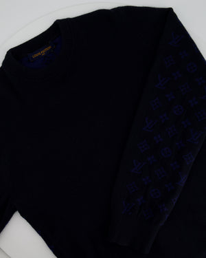 Louis Vuitton Menswear Navy Monogram Long Sleeve Jumper Size FR 54 (UK 44)