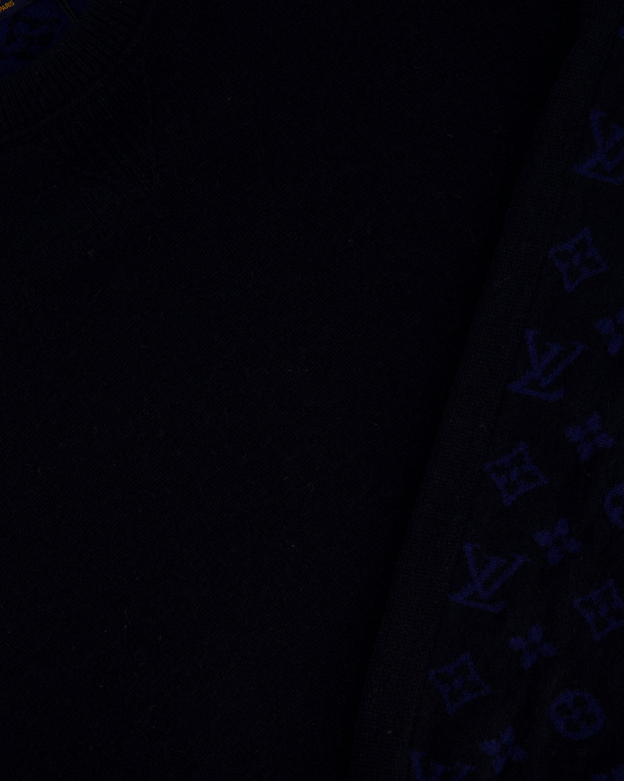 Louis Vuitton Menswear Navy Monogram Long Sleeve Jumper Size FR 54 (UK 44)