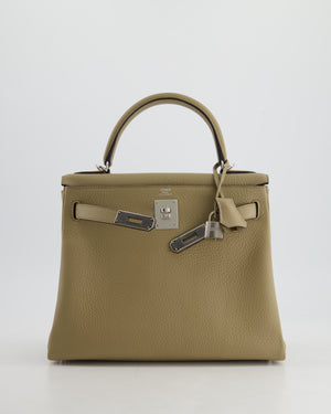 Hermès Kelly Retourne Bag 28cm in Beige Marfa Clemence Leather with Palladium Hardware