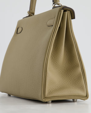 Hermès Kelly Retourne Bag 28cm in Beige Marfa Clemence Leather with Palladium Hardware