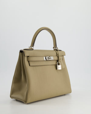 Hermès Kelly Retourne Bag 28cm in Beige Marfa Clemence Leather with Palladium Hardware