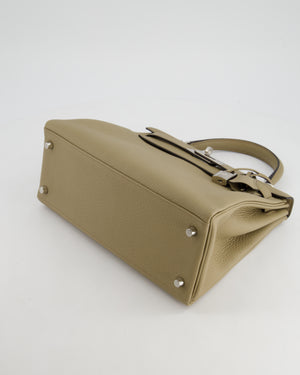 Hermès Kelly Retourne Bag 28cm in Beige Marfa Clemence Leather with Palladium Hardware