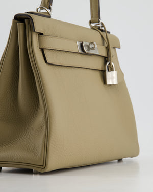 Hermès Kelly Retourne Bag 28cm in Beige Marfa Clemence Leather with Palladium Hardware