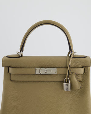 Hermès Kelly Retourne Bag 28cm in Beige Marfa Clemence Leather with Palladium Hardware