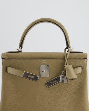 Hermès Kelly Retourne Bag 28cm in Beige Marfa Clemence Leather with Palladium Hardware