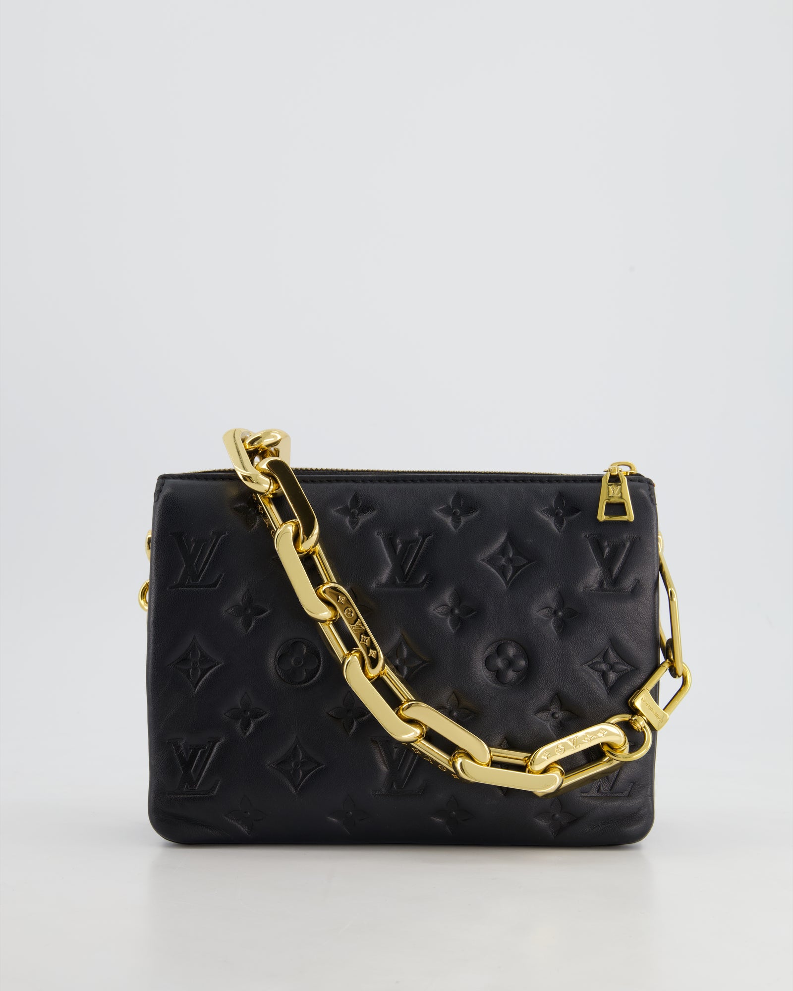 Louis Vuitton Coussin BB Bag in Black Monogram Embossed Calfskin Leath Sellier