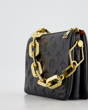 Louis Vuitton Coussin BB Bag in Black Monogram Embossed Calfskin Leather with Gold Chain Strap £2,940