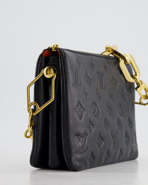 Louis Vuitton Coussin BB Bag in Black Monogram Embossed Calfskin Leather with Gold Chain Strap £2,940