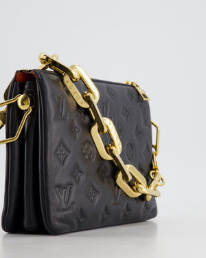 Louis Vuitton Coussin BB Bag in Black Monogram Embossed Calfskin Leather with Gold Chain Strap £2,940