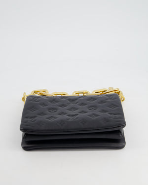 Louis Vuitton Coussin BB Bag in Black Monogram Embossed Calfskin Leather with Gold Chain Strap £2,940