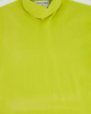 Bottega Veneta Lime Long-Sleeve Top with Turtleneck Detail Size S (UK 8)