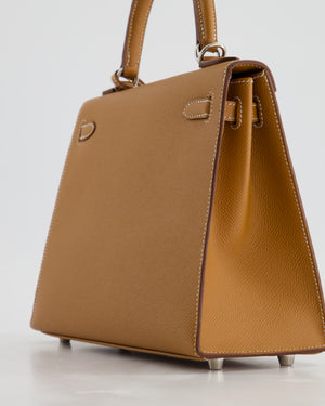 Hermès Kelly Sellier 25cm in Gold Epsom Leather with Palladium Hardware