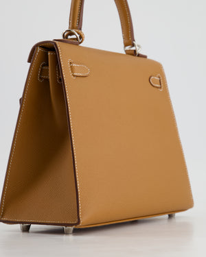 Hermès Kelly Sellier 25cm in Gold Epsom Leather with Palladium Hardware