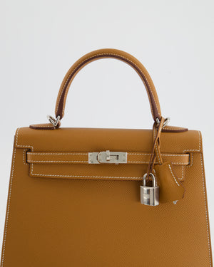 Hermès Kelly Sellier 25cm in Gold Epsom Leather with Palladium Hardware