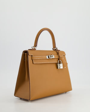 Hermès Kelly Sellier 25cm in Gold Epsom Leather with Palladium Hardware